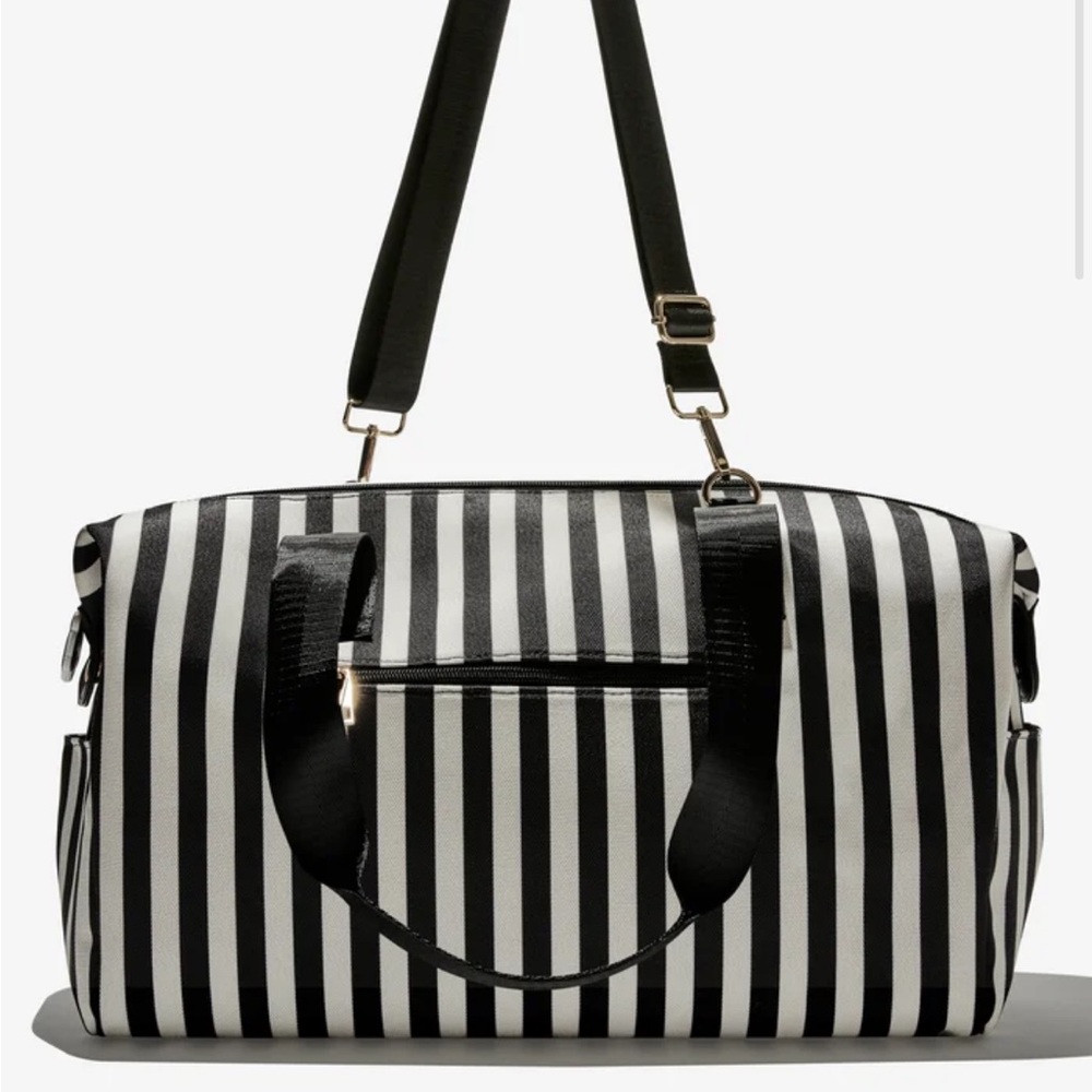 Alice and Olivia Striped Duffel Bag